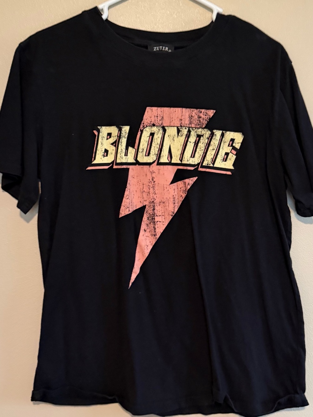 Blondie Graphic Short-Sleeve Tee in Black with Pink Accent